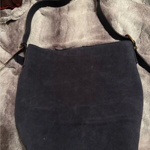 Margot New York ginuine suede navy Kaye bucket  tote
